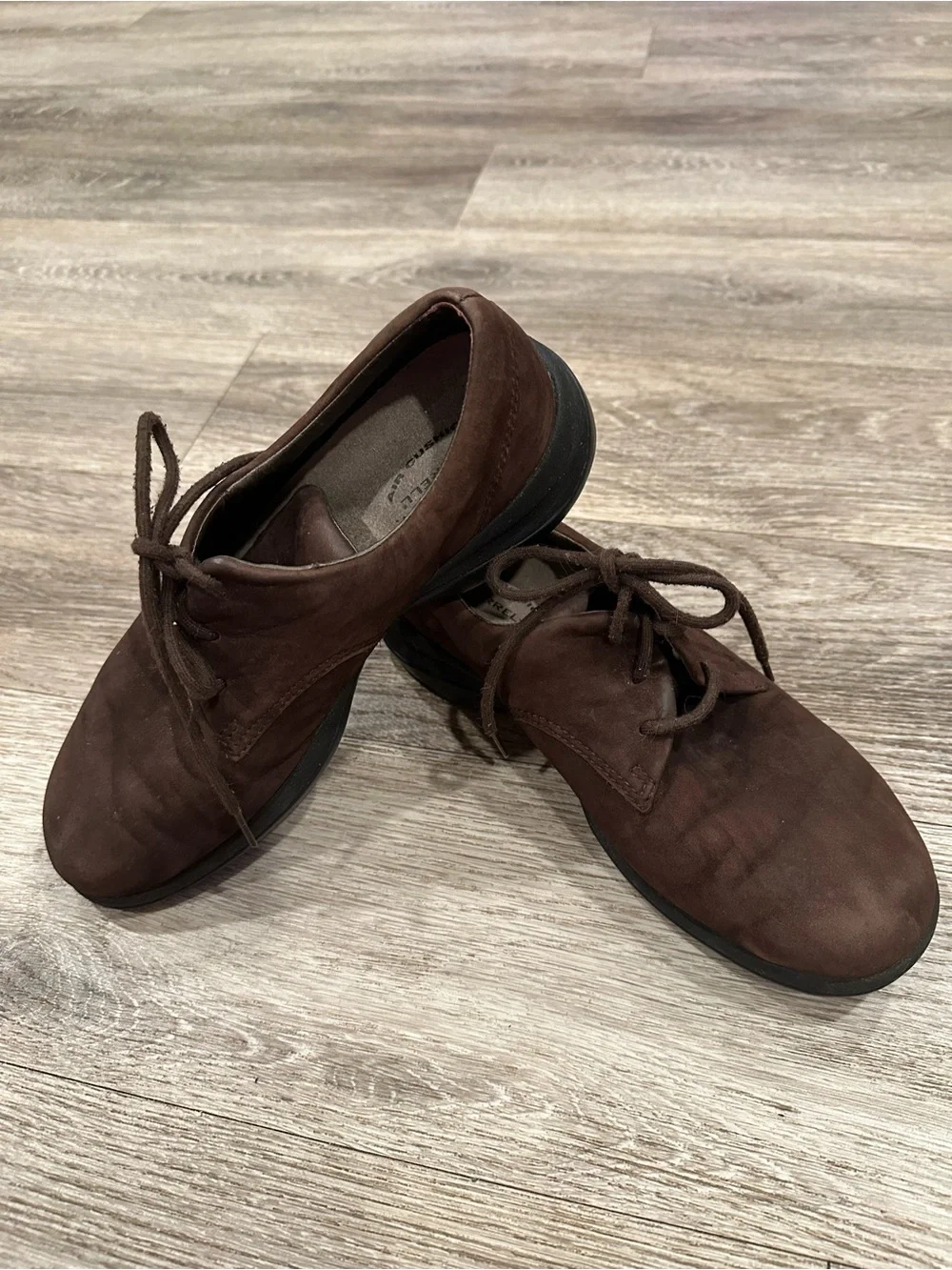 Merrell Brown Suede Lace-Up Flats